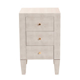 Baxton Studio Leyna Modern Beige Faux Shagreen 3-Drawer End Table