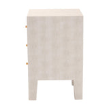 Baxton Studio Leyna Modern Beige Faux Shagreen 3-Drawer End Table