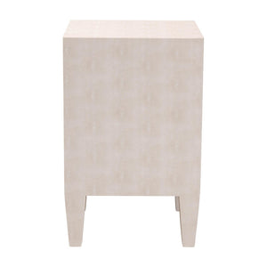Baxton Studio Baxton Studio Leyna Modern Beige Faux Shagreen End Table with 3 Drawers for Chic Storage Solutions JY24A039-Beige Faux Shagreen-ET