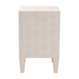 Baxton Studio Leyna Modern Beige Faux Shagreen 3-Drawer End Table