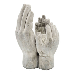 English Elm Set Of 2 Accepting Hands Cement Sculptures – Versatile Decorative Holders For Candles & Plants W2078P323696-GIGA