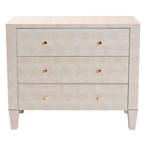 Baxton Studio Baxton Studio Leyna Modern Beige Faux Shagreen 3-Drawer Cabinet for Chic Storage & Style JY24A040-Beige Faux Shagreen-Cabinet