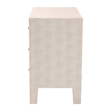 Baxton Studio Leyna Modern Beige Faux Shagreen 3-Drawer Storage Cabinet