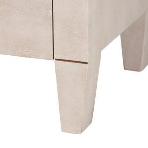 Baxton Studio Baxton Studio Leyna Modern Beige Faux Shagreen 3-Drawer Cabinet for Chic Storage & Style JY24A040-Beige Faux Shagreen-Cabinet