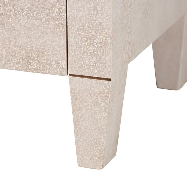 Baxton Studio Baxton Studio Leyna Modern Beige Faux Shagreen 3-Drawer Cabinet for Chic Storage & Style JY24A040-Beige Faux Shagreen-Cabinet