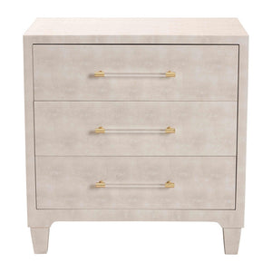 Baxton Studio Baxton Studio Nira Modern Beige Faux Shagreen Cabinet – Chic 3-Drawer Storage for Stylish Spaces JY24A042-Beige Faux Shagreen-Cabinet