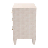 Baxton Studio Nira Modern Beige Faux Shagreen 3-Drawer Storage Cabinet