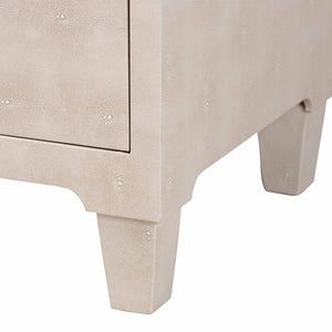 Baxton Studio Baxton Studio Nira Modern Beige Faux Shagreen Cabinet – Chic 3-Drawer Storage for Stylish Spaces JY24A042-Beige Faux Shagreen-Cabinet