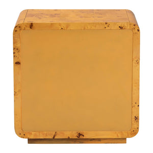 Baxton Studio bali Modern Natural Burl Wood Nightstand - Handcrafted Elegance with Unique Grain & Spacious Storage 3-Drawer KL-1569-Natural Burl Op1-Ebony-3DW-NS-BOXED