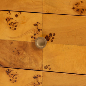 Baxton Studio bali Modern Natural Burl Wood Nightstand - Handcrafted Elegance with Unique Grain & Spacious Storage 3-Drawer KL-1569-Natural Burl Op1-Ebony-3DW-NS-BOXED