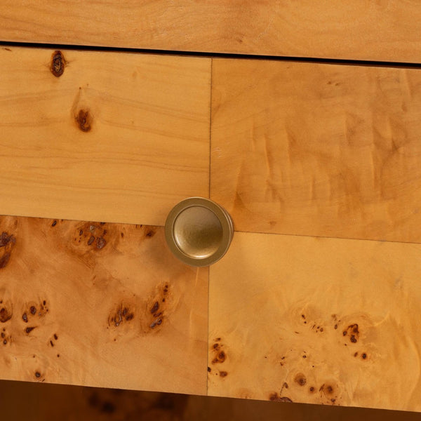 Baxton Studio bali Modern Natural Burl Wood Nightstand - Handcrafted Elegance with Unique Grain & Spacious Storage 1-Drawer KL-1570-Natural Burl Op1-Ebony-NS-BOXED