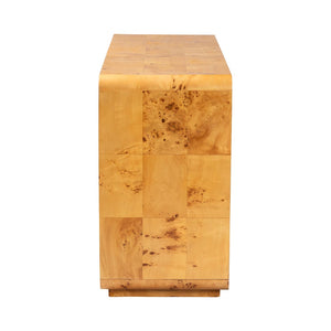 Baxton Studio bali Netra 6-Drawer Dresser in Modern Natural Burl Wood – Unique Design with Ample Storage Space KL-1571-Natural Burl Op1-Ebony-6DW-Dresser-BOXED