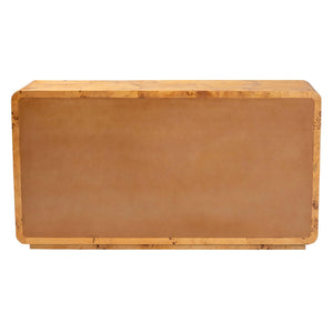 Baxton Studio bali Netra 6-Drawer Dresser in Modern Natural Burl Wood – Unique Design with Ample Storage Space KL-1571-Natural Burl Op1-Ebony-6DW-Dresser-BOXED