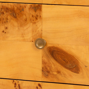 Baxton Studio bali Netra 6-Drawer Dresser in Modern Natural Burl Wood – Unique Design with Ample Storage Space KL-1571-Natural Burl Op1-Ebony-6DW-Dresser-BOXED