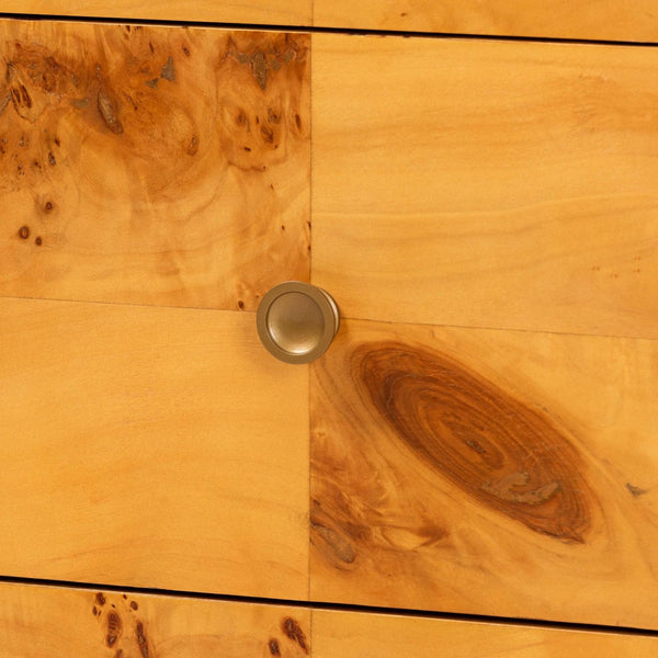 Baxton Studio bali Netra 6-Drawer Dresser in Modern Natural Burl Wood – Unique Design with Ample Storage Space KL-1571-Natural Burl Op1-Ebony-6DW-Dresser-BOXED