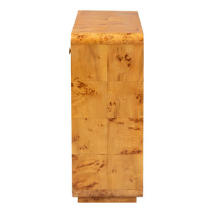 Baxton Studio bali Bali Netra Modern Console Table - Handcrafted Natural Burl Wood with Unique Storage & Display Options KL-1572-Natural Burl Op1-Ebony-3DW-Console Table-BOXED