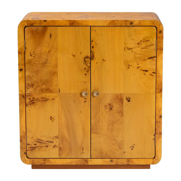 Baxton Studio bali Modern Natural Burl Wood Storage Cabinet - Handcrafted, Unique Design for Clutter-Free Living Spaces KL-1573-Natural Burl Op1-Ebony-Sideboard-BOXED