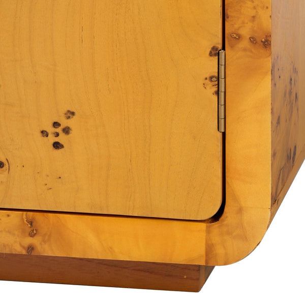 Baxton Studio bali Modern Natural Burl Wood Storage Cabinet - Handcrafted, Unique Design for Clutter-Free Living Spaces KL-1573-Natural Burl Op1-Ebony-Sideboard-BOXED