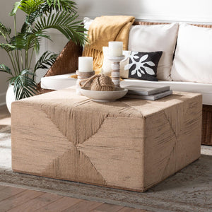 Baxton Studio bali Nakita Japandi Natural Jute Coffee Table – Handcrafted, Versatile Design for Modern Living Spaces F242-FT2-Coffee Table