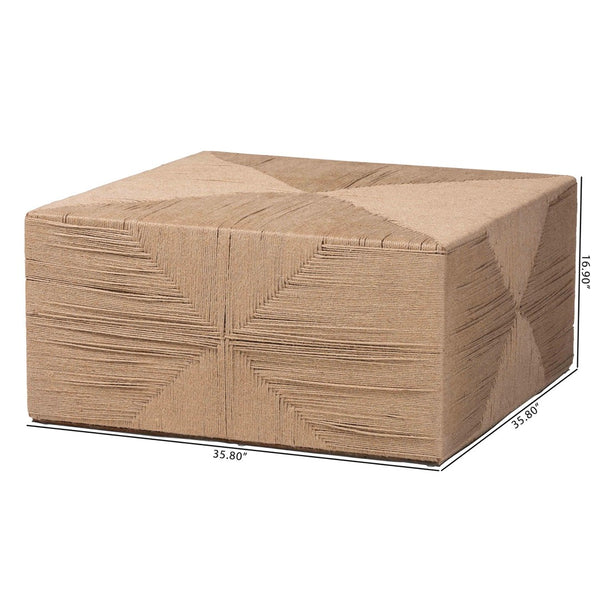 Baxton Studio bali Nakita Japandi Natural Jute Coffee Table – Handcrafted, Versatile Design for Modern Living Spaces F242-FT2-Coffee Table
