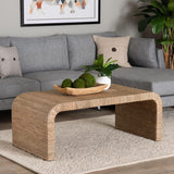 bali & pari Eviana Japandi Natural Seagrass Waterfall Coffee Table