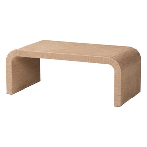 Baxton Studio bali Eviana Japandi Waterfall Coffee Table - Handcrafted Natural Jute for Modern Living Spaces F242-FT4-Coffee Table