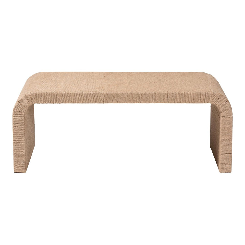 Baxton Studio bali Eviana Japandi Waterfall Coffee Table - Handcrafted Natural Jute for Modern Living Spaces F242-FT4-Coffee Table