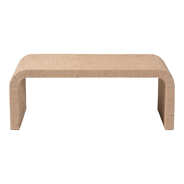 Baxton Studio bali Eviana Japandi Waterfall Coffee Table - Handcrafted Natural Jute for Modern Living Spaces F242-FT4-Coffee Table
