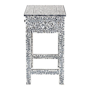 Baxton Studio bali Diata Coastal Black and White Capiz Shell Console Table with 2 Drawers for Elegant Storage F242-FT12-Console Table