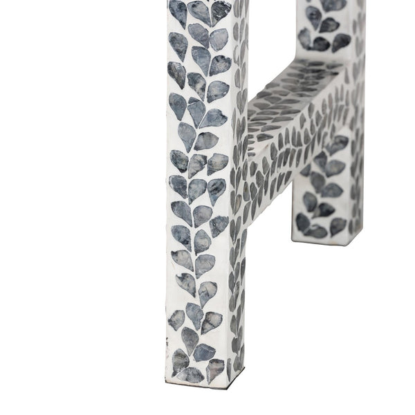 Baxton Studio bali Diata Coastal Black and White Capiz Shell Console Table with 2 Drawers for Elegant Storage F242-FT12-Console Table