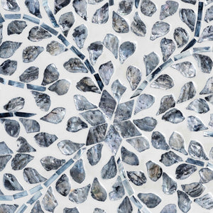 Baxton Studio bali Marilla Coastal Black & White Capiz Shell Ottoman - Elegant Footstool & Decorative Accent F242-FT14-Stool