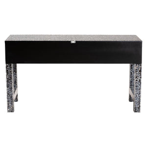 Baxton Studio bali Elara Coastal Console Table – Black & White Capiz Shell with 3 Drawers for Stylish Storage F242-FT16-Console Table