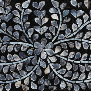 Baxton Studio bali Elara Coastal Console Table – Black & White Capiz Shell with 3 Drawers for Stylish Storage F242-FT16-Console Table