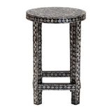 bali & pari Elara Coastal Black and White Mother of Pearl Capiz Shell End Table