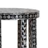 bali & pari Elara Coastal Black and White Mother of Pearl Capiz Shell End Table