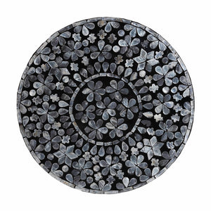 Baxton Studio bali Elara Coastal Black & White Mother of Pearl Capiz Shell End Table - Elegant Accent Piece for Any Room F242-FT17-Side Table