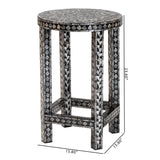 bali & pari Elara Coastal Black and White Mother of Pearl Capiz Shell End Table