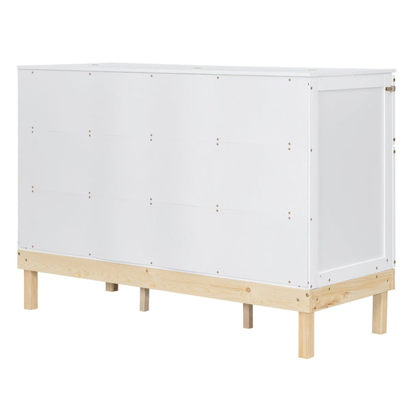 English Elm Queen Murphy Wall Bed Solid Pine Cabinet with Drawer Modern Space Saving Design White N708P243886K