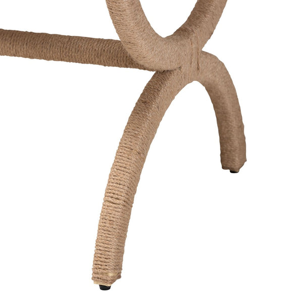 Baxton Studio bali Maliyah Japandi Jute Ottoman - Handcrafted Hourglass Design with Plush Cushion for Cozy Spaces F242-FT21-Ottoman