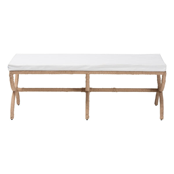 Baxton Studio bali Maliyah Japandi Natural Jute Accent Bench – Stylish, Handcrafted Seating for Modern Spaces F242-FT22-Bench
