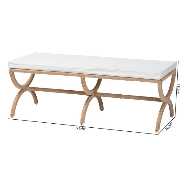 Baxton Studio bali Maliyah Japandi Natural Jute Accent Bench – Stylish, Handcrafted Seating for Modern Spaces F242-FT22-Bench