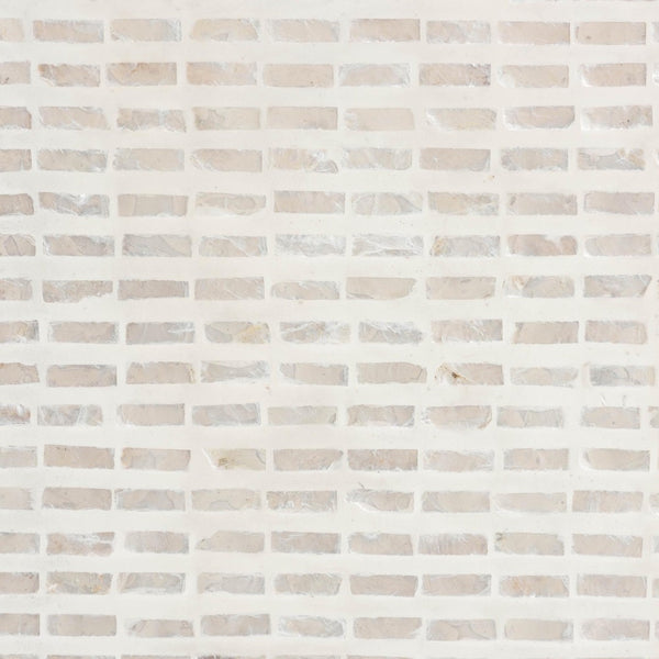 Baxton Studio bali Carlyn Coastal Console Table - Beige & White Mother of Pearl Capiz Shell, Handcrafted Elegance F242-FT19-Console Table