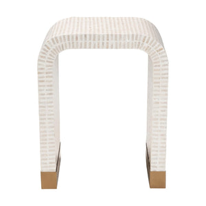 Baxton Studio bali Coastal Elegance: Carlyn Capiz Shell End Table - Handcrafted Modern Design for Any Space F242-FT19-Side Table