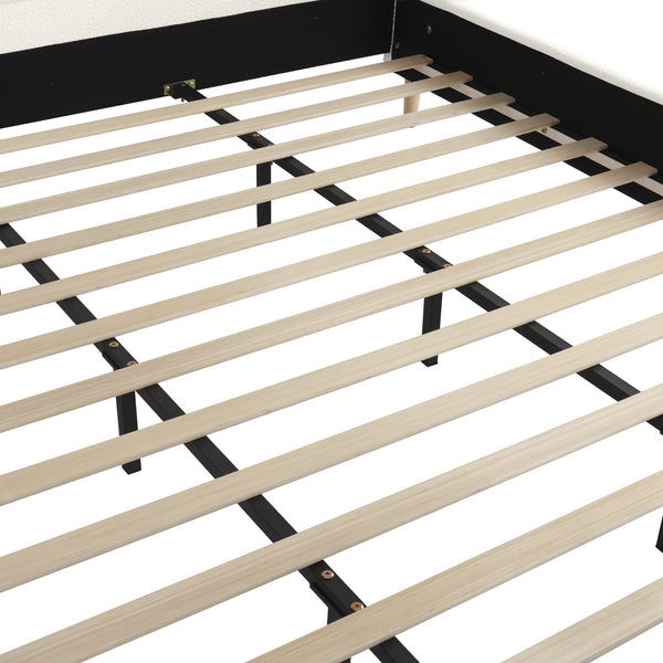 English Elm Christopher Knight Home® - King Size Upholstered Platform Bed With Wingback Headboard, Soft Boucle Fabric, Modern Design N757P246188W