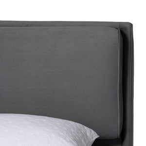 Baxton Studio Baxton Studio Etienne Modern Slate Grey Velvet Queen Platform Bed - Stylish, Comfortable Sleep Solution BBT61231-Dark Grey-Queen