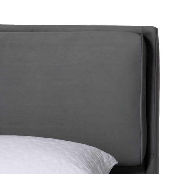 Baxton Studio Baxton Studio Etienne Modern Slate Grey Velvet Queen Platform Bed - Stylish, Comfortable Sleep Solution BBT61231-Dark Grey-Queen