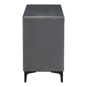 Baxton Studio Baxton Studio Etienne Velvet Dresser in Slate Grey - Modern 6-Drawer Storage & Stylish Design BBT2047 A3-Dark Grey-Dresser