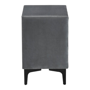 Baxton Studio Baxton Studio Slate Grey Velvet Nightstand - Modern 2-Drawer Design for Chic Bedroom Storage BBT3175 A4-Dark Grey-NS