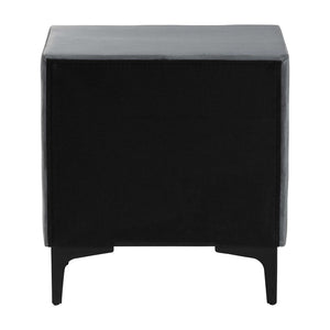 Baxton Studio Baxton Studio Slate Grey Velvet Nightstand - Modern 2-Drawer Design for Chic Bedroom Storage BBT3175 A4-Dark Grey-NS