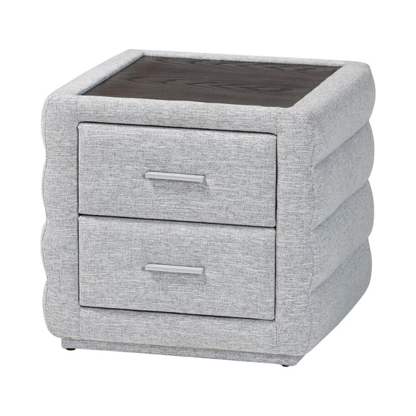 Baxton Studio Baxton Studio Cadmus 4-Piece Modern Bedroom Set with King Bed, Dresser & Nightstands in Grey Fabric BBT61237-Light Grey-King 4PC Bedroom Set